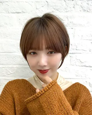 ショート ショートヘア くすみカラー、大場猛のヘアスタイル