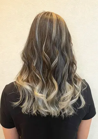 ロング カラー 岡山駅/縮毛矯正/ 透明感カラー/中家のヘアスタイル
