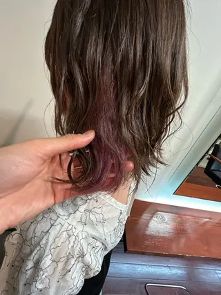 ミディアム mao"お洒落ヘア" 大人可愛いピンクヘアのヘアスタイル