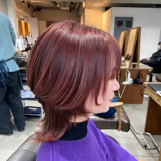 ミディアム カラー 安岡美咲✂︎ 艶カラー/髪質改善のヘアスタイル