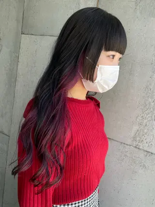 ロング カラー 大内 志穂のヘアスタイル