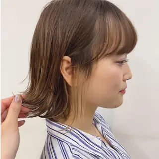 ミディアム カラー パーマ ヘアアレンジ Riposo.所属・✨艶髪✨ 奈須晴香のヘアスタイル