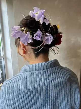 セミロング カラー ヘアアレンジ ツキノキ ミナのヘアスタイル