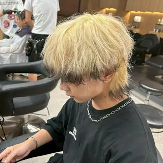 メンズ 暖色カラーメンズ カットHIMENAのヘアスタイル
