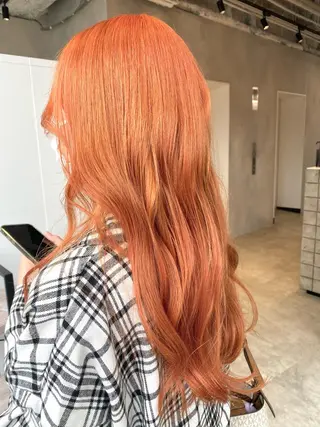 ロング カラー ピンク/ベージュ /似合わせ/田島百華のヘアスタイル