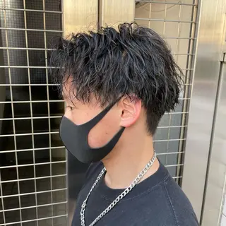 ミディアム パーマ メンズ 【メンズ縮毛矯正】 田中秀斗のヘアスタイル