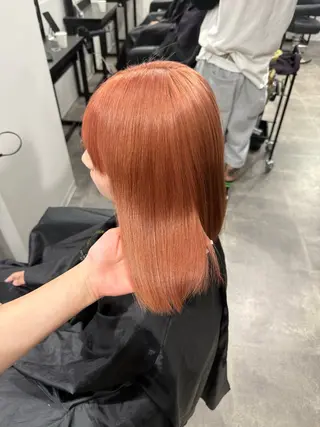 ミディアム カラー ヘアアレンジ 💗暖色特化ピンク/ 赤髪💗HARUNAのヘアスタイル
