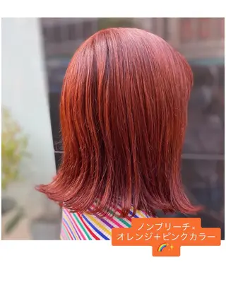 ミディアム YASU🍎CUT 赤系カラー/ヘアケアのヘアスタイル