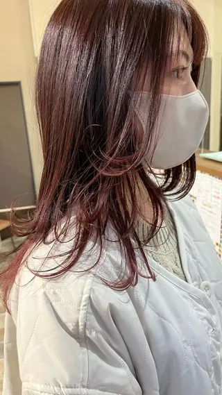 セミロング カラー 中村 友香のヘアスタイル