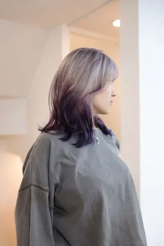 セミロング カラー ヘアアレンジ 🦠カラーリスト/ 魚瀬あおい🦠のヘアスタイル