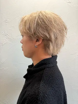 カラー メンズ ハイトーン特化 齋藤充呂のヘアスタイル