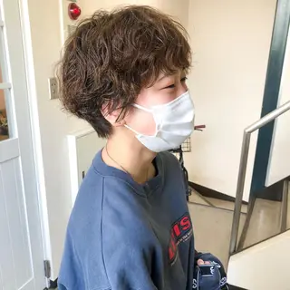 ショート パーマ 水野 雪 /パーマ/暖色カラーのヘアスタイル