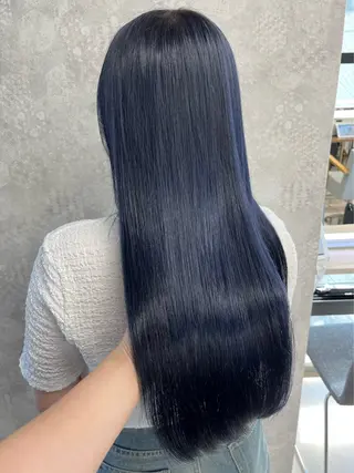 ロング カラー ヘアアレンジ 寒色アイドルカラー JUNOチナツのヘアスタイル