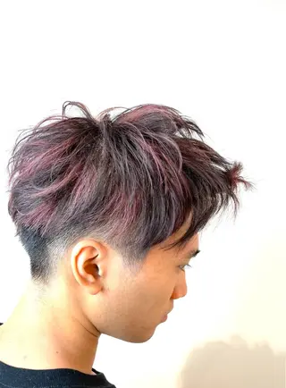 カラー メンズ IwAsh中山所属・✂︎中山ブリーチ・ パーマ✂︎露木智也のヘアスタイル