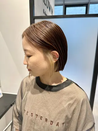 ショート SALOWIN心斎橋Suite店所属・ブリーチ毛にもできる 縮毛矯正|鷹司郎のヘアスタイル