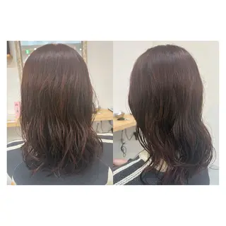 セミロング レイヤーカット・ 縮毛矯正 星野のヘアスタイル