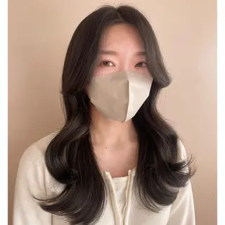 セミロング カラー 🍼顔周りカット/ レイヤー/小川華奈のヘアスタイル