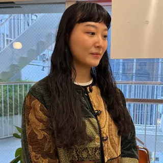 ロング casane所属・暖色・前髪カット 🎗️佐藤ゆみこのヘアスタイル