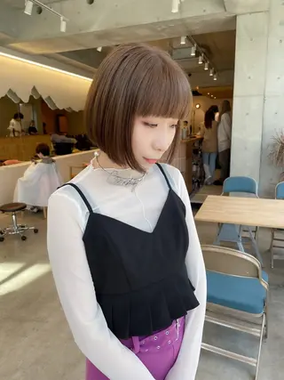 ショート カラー ヘアアレンジ ミニボブ/ブリーチ 🌈MISATOのヘアスタイル