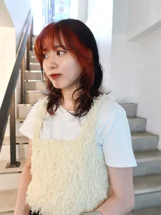 ミディアム 顔周りカット/透明感 カラー✂️MEIのヘアスタイル