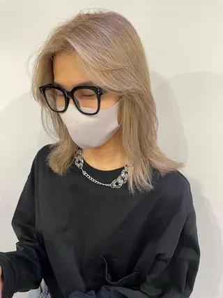 ミディアム カラー silo所属・silo MOKA 顔周りカット🦦のヘアスタイル