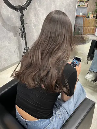 セミロング カラー 宮城 ほのかのヘアスタイル