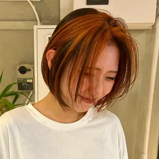 ショート カラー ボブハイトーン🦖 デザインMAMIのヘアスタイル