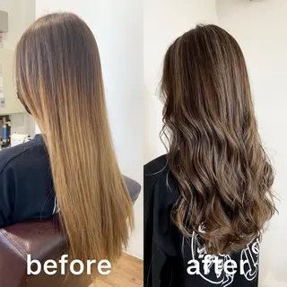 セミロング カラー KIZU 髪質改善 オカルト怪談のヘアスタイル