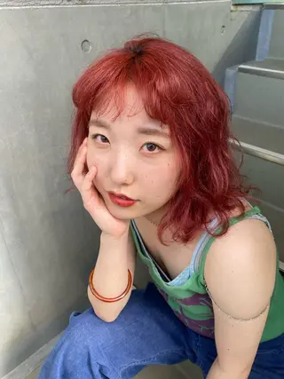 ミディアム カラー miumiu/恵比寿 カットモデル募集のヘアスタイル