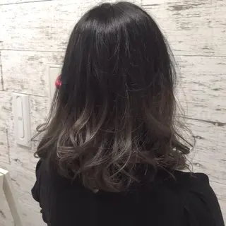 ミディアム セミロング カラー 緑地公園美容室 neohairのヘアスタイル