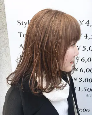 ミディアム カラー 永井 大希のヘアスタイル