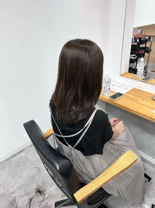 セミロング 藤森結子/韓国ヘア/ パーソナルカラー診断のヘアスタイル