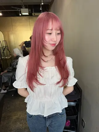 ロング ハイトーン/デザイン honokaのヘアスタイル