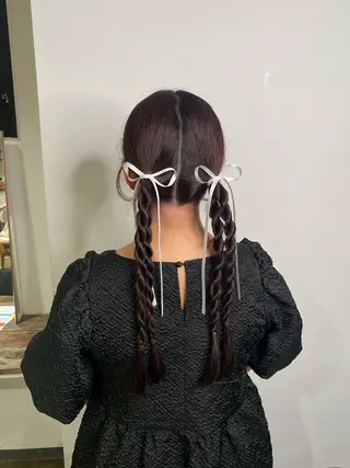 カラー ヘアアレンジ 💫miyu💫デザ インカラー/アレンジのヘアスタイル