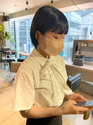 ショート カラー ボブ/パーマ 古家 佑真のヘアスタイル