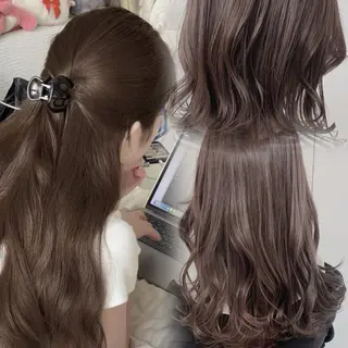 ミディアム ベージュ/グレージュ 🧸あやか/表参道のヘアスタイル