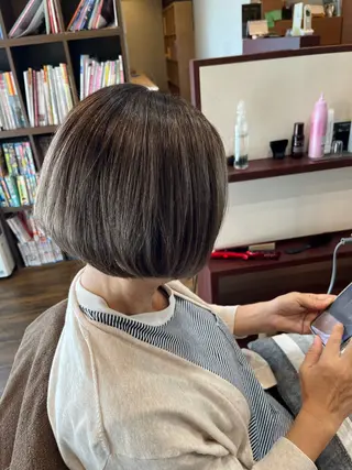 ショート カラー パーマ Lamie所属・大人女子&髪改善専門 Nobuフリーランスのヘアスタイル