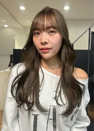 ロング カラー パーマ メンズ レイヤー/透明感/ ブリーチなし/わかなのヘアスタイル