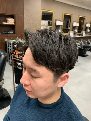 メンズ バーバーショップ涼桜新町店所属・田中大 パーマ/メンズカットのヘアスタイル