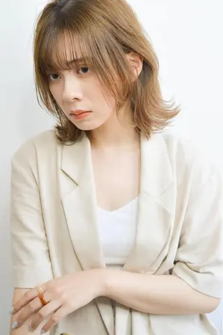ミディアム カラー ヘアアレンジ ノンダメージサロン まつうらるなのヘアスタイル