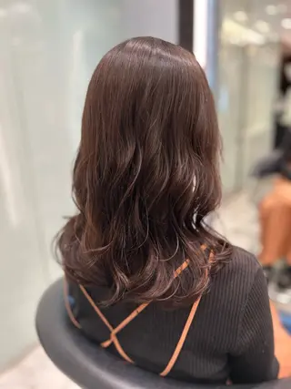 ミディアム カラー 垢抜けヘア 韓国ヘア銀座近下菜央のヘアスタイル