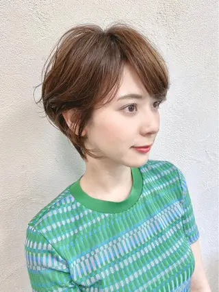 ショート カラー パーマ shiori ❤︎ /透明感カラーのヘアスタイル