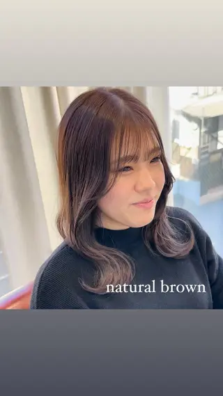 セミロング カラー 🌈艶髪縮毛矯正🌈 岡野美典のヘアスタイル