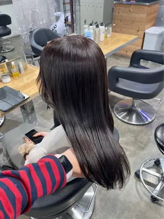 ロング カラー ヘアアレンジ 赤み消しブラウン プロ🐿けんご🐿のヘアスタイル