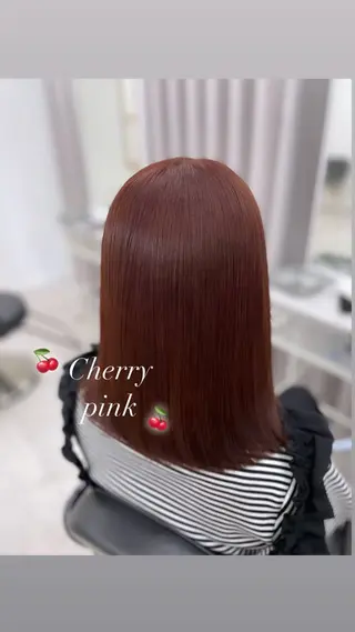 ミディアム 顔まわり🎀ピンク 💖ゆうなのヘアスタイル