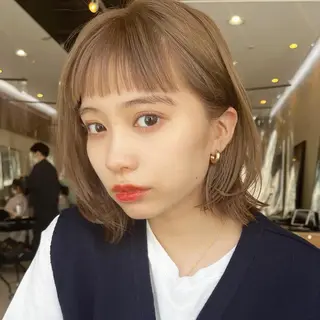 ミディアム カラー 🌱小顔ヘア/ボブ ミディアム/双葉🌱のヘアスタイル