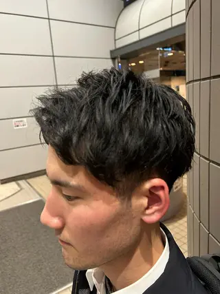 ショート メンズ 大阪/梅田/シャドウ パーマ/ノボリユウタのヘアスタイル