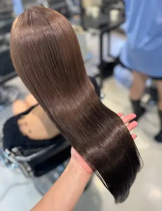 セミロング カラー パーマ ヘアアレンジ 透明感/オリーブ/ グレージュ/YUKAのヘアスタイル