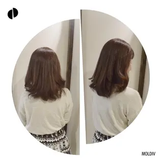 ミディアム セミロング カラー ✨縮毛矯正✨髪質改善 ナカシマ ユミのヘアスタイル