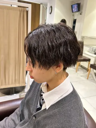 メンズ パーマ/イルミナ カラー 三浦菜々子のヘアスタイル